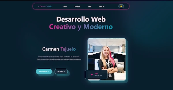 Vista previa del diseño del Portfolio de Carmen Tajuelo